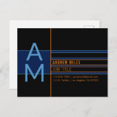 Moderne Monogramme und bearbeitbare Formen und Far Postkarte (Vorne/Hinten)