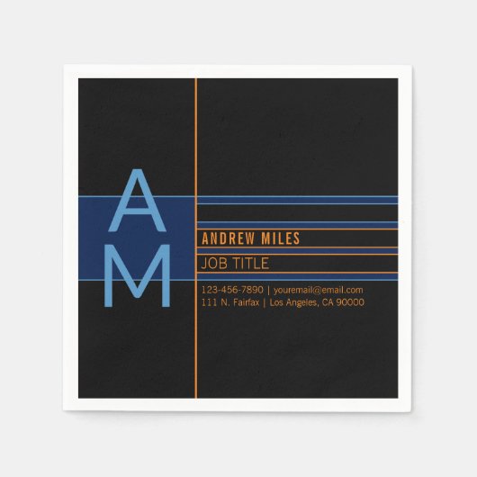 Moderne Monogramme und bearbeitbare Formen und Far Serviette (Vorderseite)