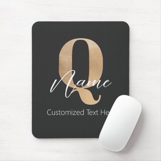 Moderne monogrammierte Anfangsbuchstabe Q & Name P Mousepad (Mit Mouse)