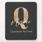 Moderne monogrammierte Anfangsbuchstabe Q & Name P Mousepad (Vorne)