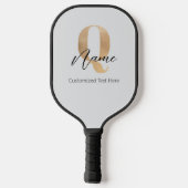 Moderne monogrammierte Anfangsbuchstabe Q & Name P Pickleball Schläger (Rückseite)