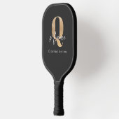 Moderne monogrammierte Anfangsbuchstabe Q & Name P Pickleball Schläger (Links)