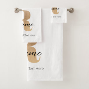 Moderne monogrammierte Anfangsbuchstabe R & Name P Badhandtuch Set
