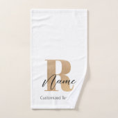 Moderne monogrammierte Anfangsbuchstabe R & Name P Badhandtuch Set (Handtuch)