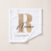 Moderne monogrammierte Anfangsbuchstabe R & Name P Badhandtuch Set (Waschlappen)