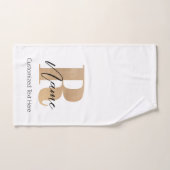 Moderne monogrammierte Anfangsbuchstabe R & Name P Badhandtuch Set (Handtuch)