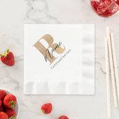 Moderne monogrammierte Anfangsbuchstabe R & Name P Serviette (Beispiel)