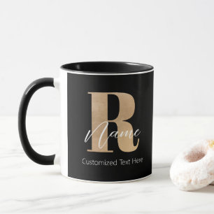 Moderne monogrammierte Anfangsbuchstabe R & Name P Tasse