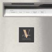 Moderne monogrammierte Anfangsbuchstabe V & Name P Magnet (In Situ (Geschirrspüler))