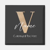 Moderne monogrammierte Anfangsbuchstabe V & Name P Magnet (Vorne)