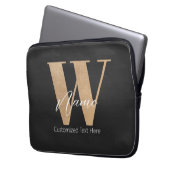 Moderne monogrammierte Anfangsbuchstabe W & Name P Laptopschutzhülle (Vorderseite Links)