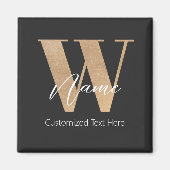 Moderne monogrammierte Anfangsbuchstabe W & Name P Magnet (Vorne)