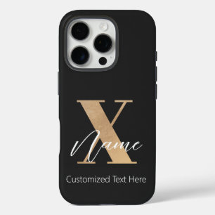 Moderne monogrammierte Anfangsbuchstabe X & Name p iPhone 16 Pro Hülle