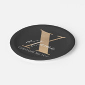 Moderne monogrammierte Anfangsbuchstabe X & Name P Pappteller (Schrägansicht)
