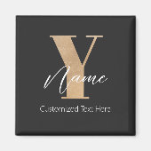 Moderne monogrammierte Anfangsbuchstabe Y & Name P Magnet (Vorne)