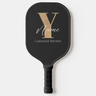 Moderne monogrammierte Anfangsbuchstabe Y & Name P Pickleball Schläger