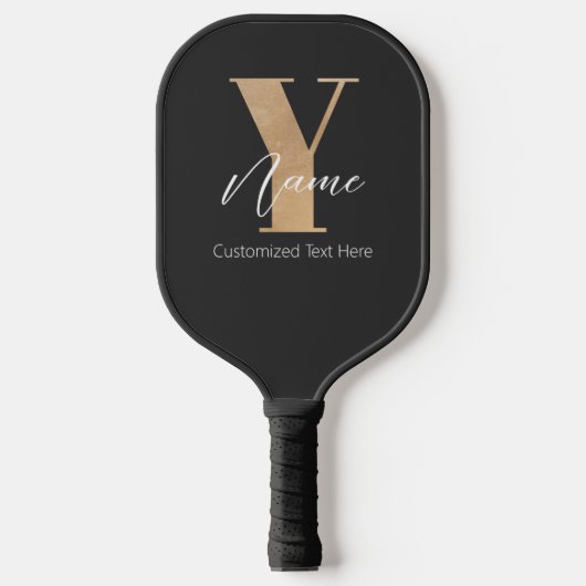 Moderne monogrammierte Anfangsbuchstabe Y & Name P Pickleball Schläger (Vorderseite)