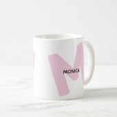 Moderne monogrammierte Anfangsbuchstaben- und Name Kaffeetasse (VorderseiteRechts)