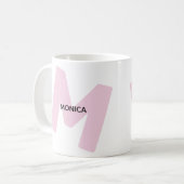 Moderne monogrammierte Anfangsbuchstaben- und Name Kaffeetasse (Vorderseite Links)