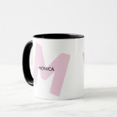 Moderne monogrammierte Anfangsbuchstaben- und Name Tasse (Vorderseite Links)