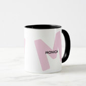 Moderne monogrammierte Anfangsbuchstaben- und Name Tasse (VorderseiteRechts)