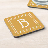 Moderne monogrammierte Buchstaben Initiale Gelb We Getränkeuntersetzer (Linke Seite)