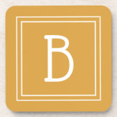 Moderne monogrammierte Buchstaben Initiale Gelb We Getränkeuntersetzer (Vorderseite)