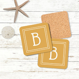 Moderne monogrammierte Buchstaben Initiale Gelb We Getränkeuntersetzer