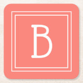 Moderne monogrammierte einfache Buchstaben Initial Rechteckiger Pappuntersetzer (Vorderseite)