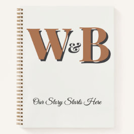 Moderne monogrammierte Gästebuch | Elegante Folien Notizblock