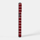 Moderne monogrammierte gestreifte iPhone 15 hülle (Rechte Seite)