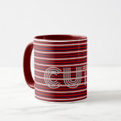 Moderne monogrammierte gestreifte tasse (Vorderseite Links)