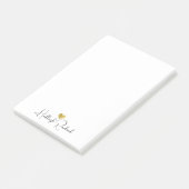 Moderne monogrammierte handgeschriebene Schrift Na Post-it Klebezettel (angewinkelt)