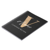 Moderne monogrammierte Initiale V und Name persona Notizblock (Linke Seite)