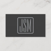 Moderne monogrammierte Initialen | Dunkelgrau Visitenkarte (Vorderseite)