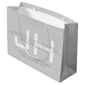Moderne monogrammierte Initialen (oder anderer Tex Große Geschenktüte (Rückseite Schrägansicht)