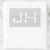 Moderne monogrammierte Initialen (oder anderer Tex Rechteckiger Aufkleber (Tasche)