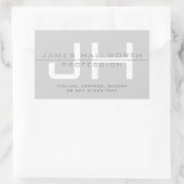 Moderne monogrammierte Initialen (oder anderer Tex Rechteckiger Aufkleber (Tasche)