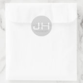Moderne monogrammierte Initialen (oder anderer Tex Runder Aufkleber (Tasche)