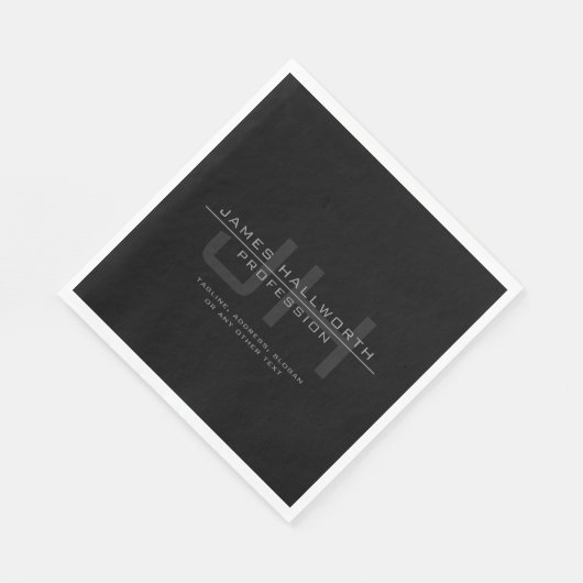 Moderne monogrammierte Initialen (oder anderer Tex Serviette (Ecke)