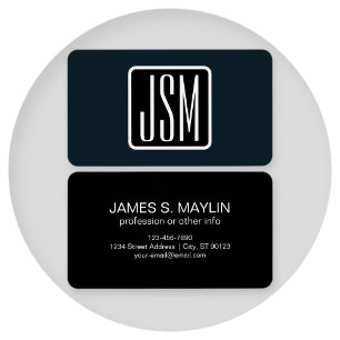 Moderne monogrammierte Initialen Schwarz & Weiß