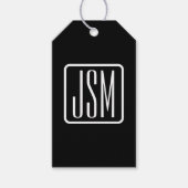 Moderne monogrammierte Initialen | Schwarz & Weiß Geschenkanhänger (Vorderseite)