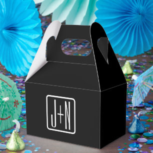 Moderne monogrammierte Initialen   Schwarz & Weiß Geschenkschachtel