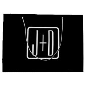 Moderne monogrammierte Initialen | Schwarz & Weiß Große Geschenktüte (Rückseite)