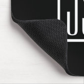 Moderne monogrammierte Initialen | Schwarz & Weiß Mousepad (Ecke)