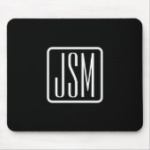 Moderne monogrammierte Initialen | Schwarz & Weiß Mousepad (Vorne)