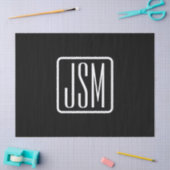 Moderne monogrammierte Initialen | Schwarz & Weiß Seidenpapier (Basteln)