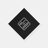Moderne monogrammierte Initialen | Schwarz & Weiß Serviette (Ecke)