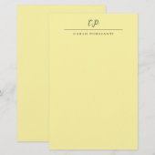 Moderne monogrammierte Kalligrafie-Name Briefpapier (Vorne/Hinten)