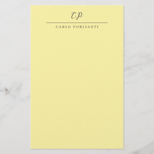 Moderne monogrammierte Kalligrafie-Name Briefpapier (Vorderseite)